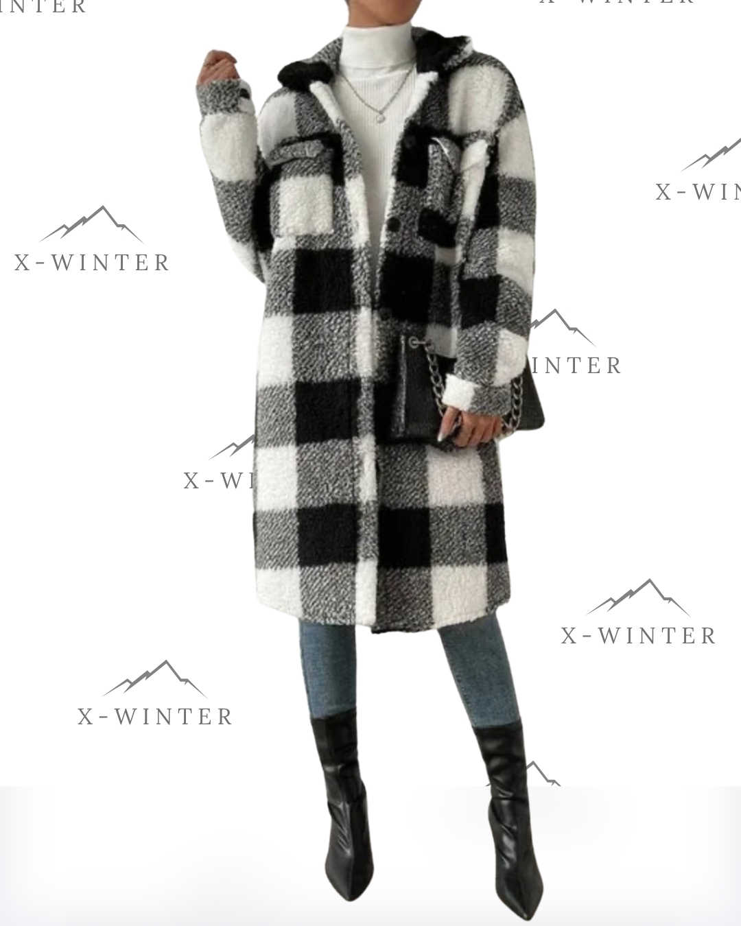 Autumn Long Sleeved Plaid Coat