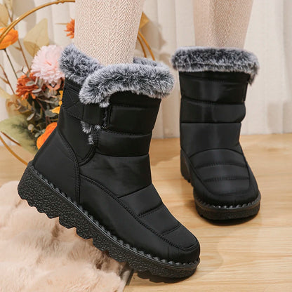 Women Waterproof Faux Fur Snow Ankle Boots