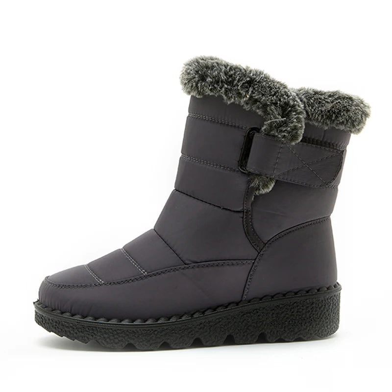 Women Waterproof Faux Fur Snow Ankle Boots