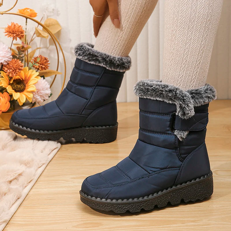 Women Waterproof Faux Fur Snow Ankle Boots