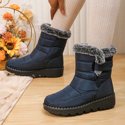 Women Waterproof Faux Fur Snow Ankle Boots