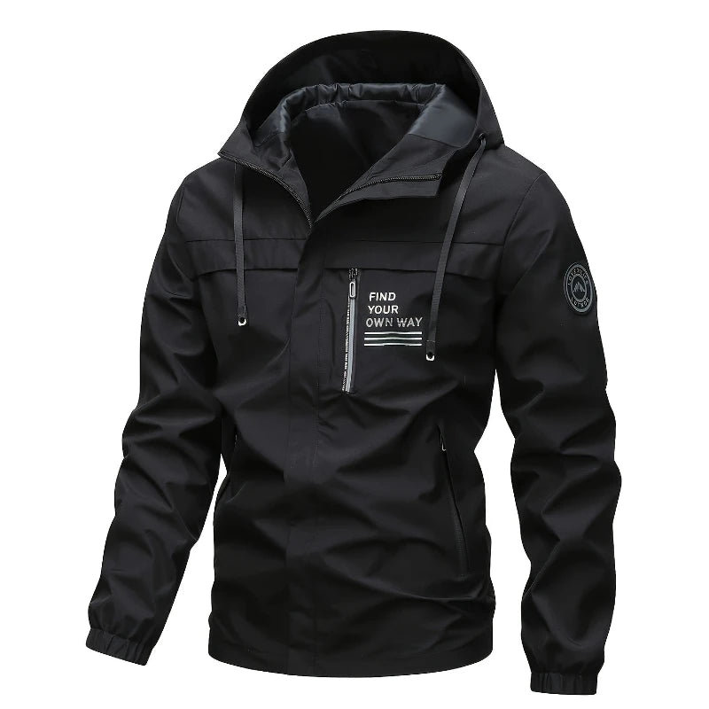 Fashionable Men's Waterproof Hooded Windbreaker Jacket