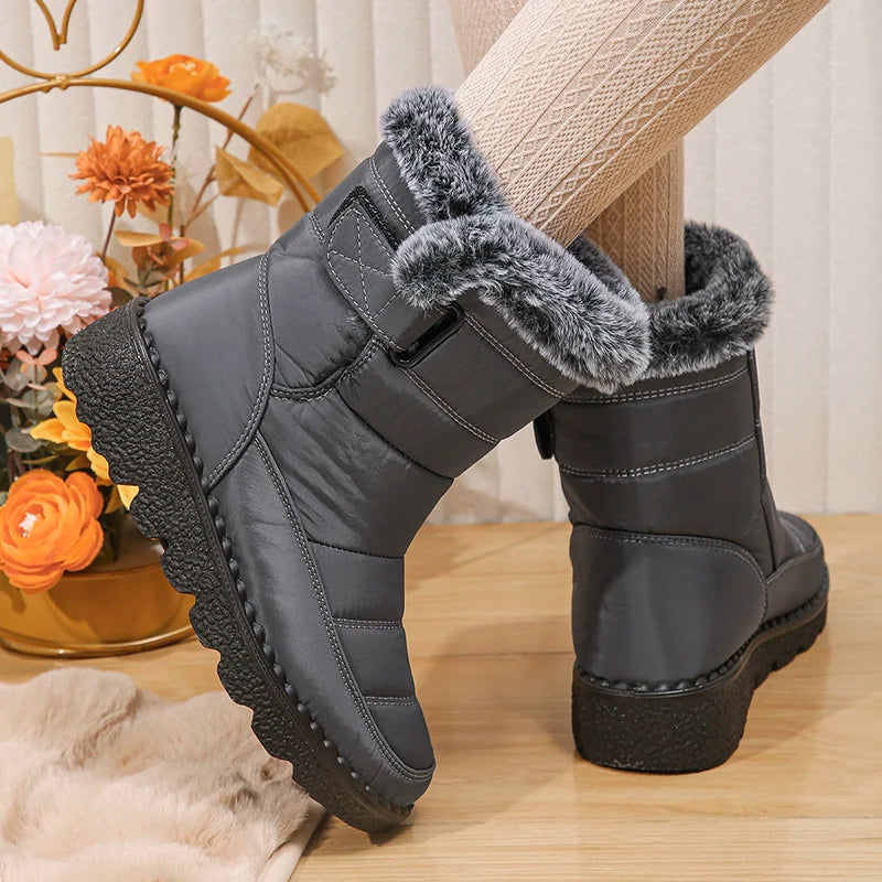 Women Waterproof Faux Fur Snow Ankle Boots