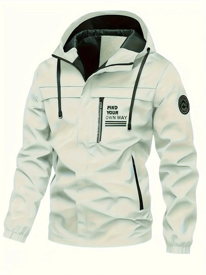 Fashionable Men's Waterproof Hooded Windbreaker Jacket