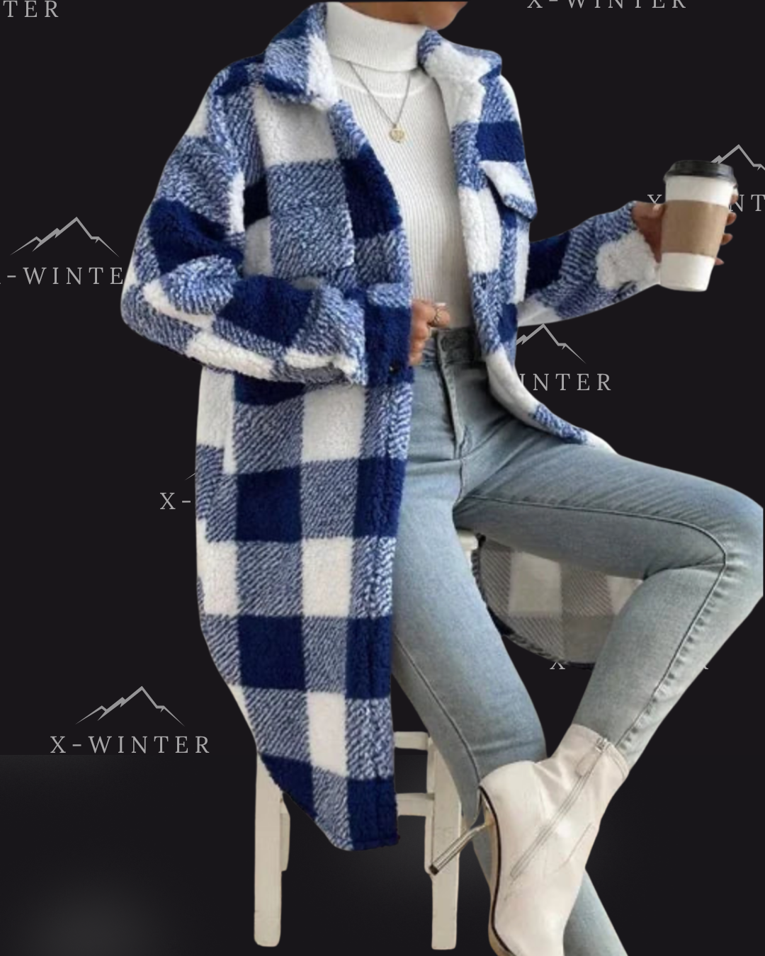 Autumn Long Sleeved Plaid Coat