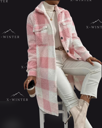 Autumn Long Sleeved Plaid Coat