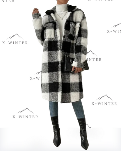 Autumn Long Sleeved Plaid Coat