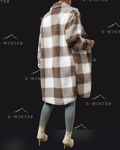 Autumn Long Sleeved Plaid Coat