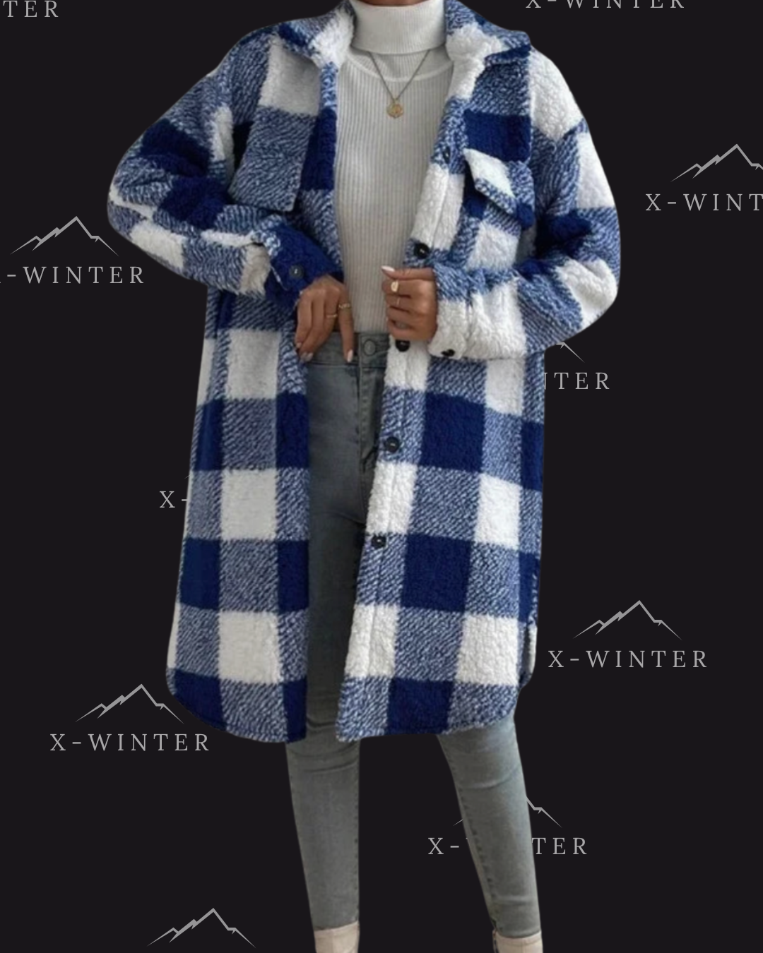 Autumn Long Sleeved Plaid Coat
